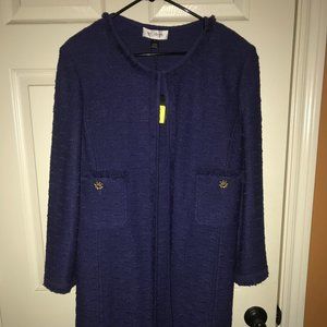 St John knit pantsuit Blue Thistle